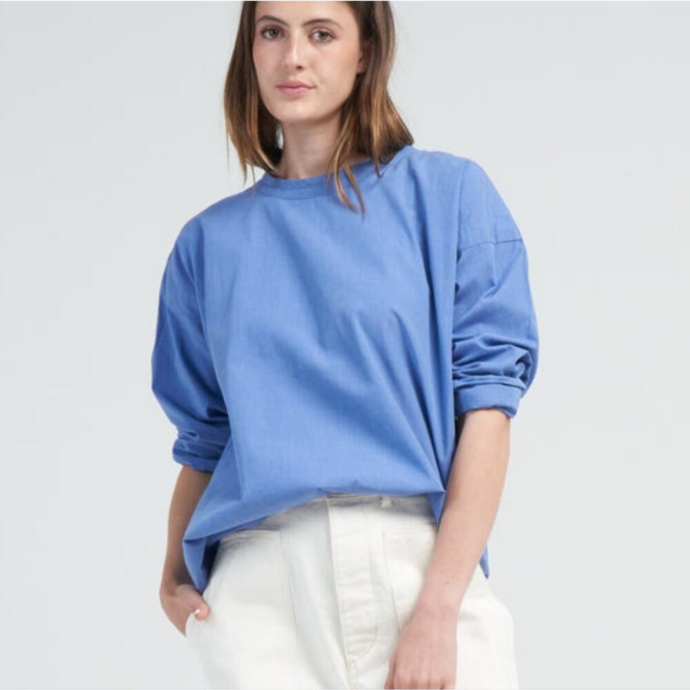 Girls of Dust Gardener Smock Linen Poplin Blue Medium